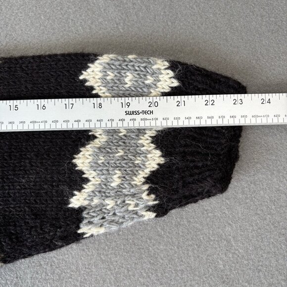 Vintage Hand Knit Wool Fair Isle Sweater Extra Thick Size L/XL Nepal Made Nordic - Picture 4 of 14